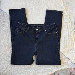 Chicos blue denim slimming girlfriend jeans size 8 regular